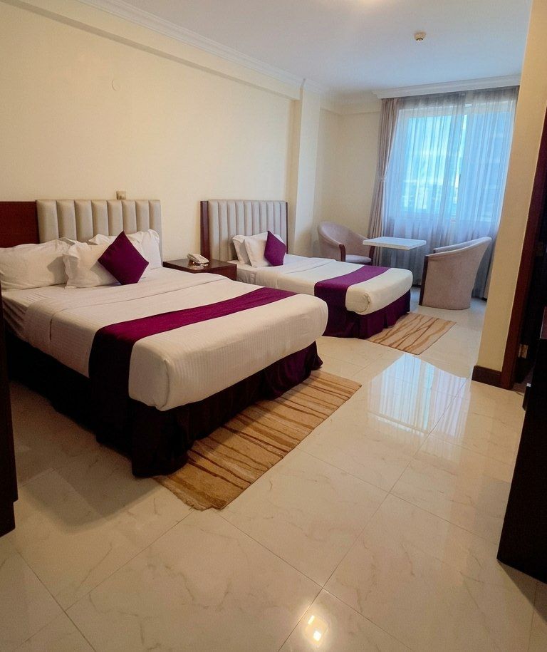 Twin guest room at Park Lane Addis Hotel